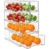 imageSorbus Fridge Drawers  Clear Stackable Pull Out Refrigerator Organizer Bins  Food Storage Containers for Kitchen Freezer Vanity ampamp Fridge 6 Pack  1 Medium 2 Small Stackable Drawer Bins