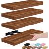 image:imageSorbus Floating Shelves for Wall  16 Inch Floating Shelf for Kitchen Bedroom Living Room Bathroom Home amp Wall Decor  Mounted Bathroom Shelves with Invisible Brackets Breezy Blue 4 PackWalnut
