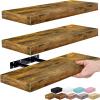 image:imageSorbus Floating Shelves for Wall  16 Inch Floating Shelf for Kitchen Bedroom Living Room Bathroom Home amp Wall Decor  Mounted Bathroom Shelves with Invisible Brackets Breezy Blue 4 PackRustic Brown