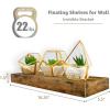 image:imageSorbus Floating Shelves for Wall  16 Inch Floating Shelf for Kitchen Bedroom Living Room Bathroom Home amp Wall Decor  Mounted Bathroom Shelves with Invisible Brackets Breezy Blue 4 PackRustic Brown