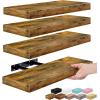 image:imageSorbus Floating Shelves for Wall  16 Inch Floating Shelf for Kitchen Bedroom Living Room Bathroom Home amp Wall Decor  Mounted Bathroom Shelves with Invisible Brackets Breezy Blue 4 PackRustic Brown