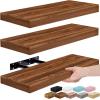 image:imageSorbus Floating Shelves for Wall  16 Inch Floating Shelf for Kitchen Bedroom Living Room Bathroom Home amp Wall Decor  Mounted Bathroom Shelves with Invisible Brackets Breezy Blue 4 PackWalnut