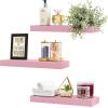 image:imageSorbus Floating Shelves for Wall  16 Inch Floating Shelf for Kitchen Bedroom Living Room Bathroom Home amp Wall Decor  Mounted Bathroom Shelves with Invisible Brackets Breezy Blue 4 PackSoft Pink