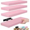 image:imageSorbus Floating Shelves for Wall  16 Inch Floating Shelf for Kitchen Bedroom Living Room Bathroom Home amp Wall Decor  Mounted Bathroom Shelves with Invisible Brackets Breezy Blue 4 PackSoft Pink