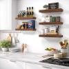 image:imageSorbus Floating Shelves for Wall  16 Inch Floating Shelf for Kitchen Bedroom Living Room Bathroom Home amp Wall Decor  Mounted Bathroom Shelves with Invisible Brackets Breezy Blue 4 PackWalnut