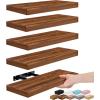 image:imageSorbus Floating Shelves for Wall  16 Inch Floating Shelf for Kitchen Bedroom Living Room Bathroom Home amp Wall Decor  Mounted Bathroom Shelves with Invisible Brackets Breezy Blue 4 PackWalnut