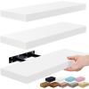 image:imageSorbus Floating Shelves for Wall  16 Inch Floating Shelf for Kitchen Bedroom Living Room Bathroom Home amp Wall Decor  Mounted Bathroom Shelves with Invisible Brackets Breezy Blue 4 PackWhite