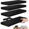 image:imageSorbus Floating Shelves for Wall  16 Inch Floating Shelf for Kitchen Bedroom Living Room Bathroom Home amp Wall Decor  Mounted Bathroom Shelves with Invisible Brackets Breezy Blue 4 PackBlack