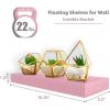 image:imageSorbus Floating Shelves for Wall  16 Inch Floating Shelf for Kitchen Bedroom Living Room Bathroom Home amp Wall Decor  Mounted Bathroom Shelves with Invisible Brackets Breezy Blue 4 PackSoft Pink