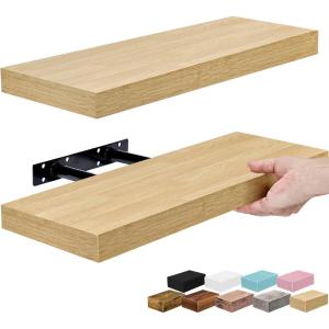 image:imageSorbus Floating Shelves for Wall  16 Inch Floating Shelf for Kitchen Bedroom Living Room Bathroom Home amp Wall Decor  Mounted Bathroom Shelves with Invisible Brackets Breezy Blue 4 PackMaple Wood