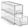 image:imageSorbus Small Wide Clear Storage Drawers 6 Pack  Stackable Storage Drawers for Pantry Fridge or Cabinet  Slide Out Clear Bins with Handles for Organizing2 Pack