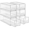 image:imageSorbus Small Wide Clear Storage Drawers 6 Pack  Stackable Storage Drawers for Pantry Fridge or Cabinet  Slide Out Clear Bins with Handles for Organizing6 Pack