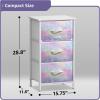 image:imageSorbus Nightstand with 2 Drawers  Kids Bedside Furniture End Table Night Stand  Steel Frame Wood Top amp Easy Pull Fabric Bins  Dresser amp Chest for Home Bedroom Accessories Office amp College DormWatercolor