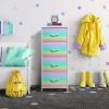 image:imageSorbus Nightstand with 2 Drawers  Kids Bedside Furniture End Table Night Stand  Steel Frame Wood Top amp Easy Pull Fabric Bins  Dresser amp Chest for Home Bedroom Accessories Office amp College DormColorful