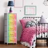 image:imageSorbus Nightstand with 2 Drawers  Kids Bedside Furniture End Table Night Stand  Steel Frame Wood Top amp Easy Pull Fabric Bins  Dresser amp Chest for Home Bedroom Accessories Office amp College DormColorful With Stars