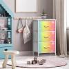image:imageSorbus Nightstand with 2 Drawers  Kids Bedside Furniture End Table Night Stand  Steel Frame Wood Top amp Easy Pull Fabric Bins  Dresser amp Chest for Home Bedroom Accessories Office amp College DormColorful With Stars