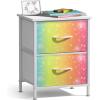 image:imageSorbus Nightstand with 2 Drawers  Kids Bedside Furniture End Table Night Stand  Steel Frame Wood Top amp Easy Pull Fabric Bins  Dresser amp Chest for Home Bedroom Accessories Office amp College DormColorful With Stars