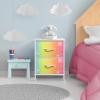 image:imageSorbus Nightstand with 2 Drawers  Kids Bedside Furniture End Table Night Stand  Steel Frame Wood Top amp Easy Pull Fabric Bins  Dresser amp Chest for Home Bedroom Accessories Office amp College DormColorful With Stars