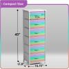 image:imageSorbus Nightstand with 2 Drawers  Kids Bedside Furniture End Table Night Stand  Steel Frame Wood Top amp Easy Pull Fabric Bins  Dresser amp Chest for Home Bedroom Accessories Office amp College DormColorful
