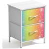 image:imageSorbus Nightstand with 2 Drawers  Kids Bedside Furniture End Table Night Stand  Steel Frame Wood Top amp Easy Pull Fabric Bins  Dresser amp Chest for Home Bedroom Accessories Office amp College DormColorful With Stars