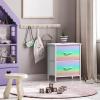 image:imageSorbus Nightstand with 2 Drawers  Kids Bedside Furniture End Table Night Stand  Steel Frame Wood Top amp Easy Pull Fabric Bins  Dresser amp Chest for Home Bedroom Accessories Office amp College DormColorful