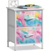 image:imageSorbus Nightstand with 2 Drawers  Kids Bedside Furniture End Table Night Stand  Steel Frame Wood Top amp Easy Pull Fabric Bins  Dresser amp Chest for Home Bedroom Accessories Office amp College DormRainbow Sparkle