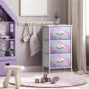 image:imageSorbus Nightstand with 2 Drawers  Kids Bedside Furniture End Table Night Stand  Steel Frame Wood Top amp Easy Pull Fabric Bins  Dresser amp Chest for Home Bedroom Accessories Office amp College DormWatercolor