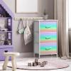 image:imageSorbus Nightstand with 2 Drawers  Kids Bedside Furniture End Table Night Stand  Steel Frame Wood Top amp Easy Pull Fabric Bins  Dresser amp Chest for Home Bedroom Accessories Office amp College DormColorful