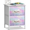 image:imageSorbus Nightstand with 2 Drawers  Kids Bedside Furniture End Table Night Stand  Steel Frame Wood Top amp Easy Pull Fabric Bins  Dresser amp Chest for Home Bedroom Accessories Office amp College DormWatercolor