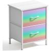 image:imageSorbus Nightstand with 2 Drawers  Kids Bedside Furniture End Table Night Stand  Steel Frame Wood Top amp Easy Pull Fabric Bins  Dresser amp Chest for Home Bedroom Accessories Office amp College DormColorful