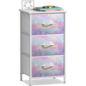 image:imageSorbus Nightstand with 2 Drawers  Kids Bedside Furniture End Table Night Stand  Steel Frame Wood Top amp Easy Pull Fabric Bins  Dresser amp Chest for Home Bedroom Accessories Office amp College DormWatercolor
