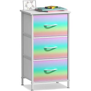 image:imageSorbus Nightstand with 2 Drawers  Kids Bedside Furniture End Table Night Stand  Steel Frame Wood Top amp Easy Pull Fabric Bins  Dresser amp Chest for Home Bedroom Accessories Office amp College DormColorful