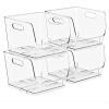image:imageSorbus Stackable Storage Bins Open Front Clear Stackable Storage Bins Pantry Bins for Storage and Organization Acrylic Stackable Bins for Kitchen Clear Pantry Organizer Bins Small Square 8 PackMedium Square
