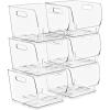 image:imageSorbus Stackable Storage Bins Open Front Clear Stackable Storage Bins Pantry Bins for Storage and Organization Acrylic Stackable Bins for Kitchen Clear Pantry Organizer Bins Small Square 8 PackMedium Square