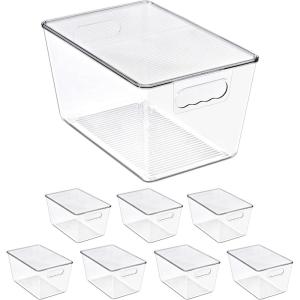 image:imageSorbus Clear Storage Bins with Lids 8 Pack Large Organization Bins with Handles  Clear Stackable Storage Containers for Storage Pantry Fridge Cabinet Closet amp Kitchen Organization  BPAFree8 Pack