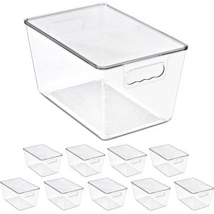 image:imageSorbus Clear Storage Bins with Lids 8 Pack Large Organization Bins with Handles  Clear Stackable Storage Containers for Storage Pantry Fridge Cabinet Closet amp Kitchen Organization  BPAFree10 Pack