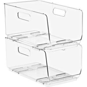 image:imageSorbus Stackable Storage Bins Open Front Clear Stackable Storage Bins Pantry Bins for Storage and Organization Acrylic Stackable Bins for Kitchen Clear Pantry Organizer Bins Small Square 8 PackMedium