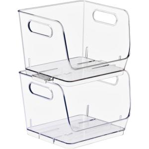 image:imageSorbus Stackable Storage Bins Open Front Clear Stackable Storage Bins Pantry Bins for Storage and Organization Acrylic Stackable Bins for Kitchen Clear Pantry Organizer Bins Small Square 8 PackSmall Square