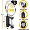 image:imageBBQ Grill Lights Magnetic Base SuperBright LED Lights360 Degree Flexible Gooseneck Weather Resistant Task Lighting Barbecue Grilling Gifts for Men Dad Husband Silver 2 PackBlack