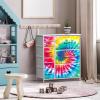 image:imageSorbus Dresser with 7 Drawers  Furniture Storage Chest for Kids Teens Bedroom Nursery Playroom Clothes Toys  Steel Frame Wood Top Tiedye Fabric Bins 7Drawer TiedyeDark Tiedye