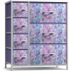 image:imageSorbus Dresser with 7 Drawers  Furniture Storage Chest for Kids Teens Bedroom Nursery Playroom Clothes Toys  Steel Frame Wood Top Tiedye Fabric Bins 7Drawer TiedyeBluePinkPurple