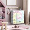 image:imageSorbus Dresser with 7 Drawers  Furniture Storage Chest for Kids Teens Bedroom Nursery Playroom Clothes Toys  Steel Frame Wood Top Tiedye Fabric Bins 7Drawer TiedyeLight Tiedye