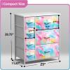 image:imageSorbus Dresser with 7 Drawers  Furniture Storage Chest for Kids Teens Bedroom Nursery Playroom Clothes Toys  Steel Frame Wood Top Tiedye Fabric Bins 7Drawer TiedyeWatercolor