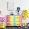image:imageSorbus Kids Dresser with 8 Drawers  Storage Unit Organizer Chest for Clothes  Bedroom Kids Room Nursery amp Closet TieDye 315 x 12 x 328 DrawerColorful With Stars