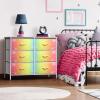 image:imageSorbus Kids Dresser with 8 Drawers  Storage Unit Organizer Chest for Clothes  Bedroom Kids Room Nursery amp Closet TieDye 315 x 12 x 328 DrawerColorful With Stars