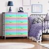 image:imageSorbus Kids Dresser with 8 Drawers  Storage Unit Organizer Chest for Clothes  Bedroom Kids Room Nursery amp Closet TieDye 315 x 12 x 328 DrawerColorful
