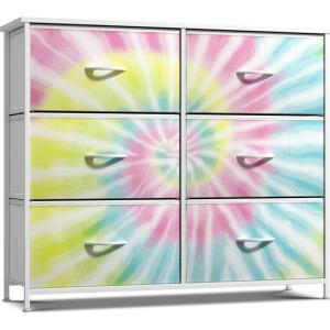 image:imageSorbus Kids Dresser with 8 Drawers  Storage Unit Organizer Chest for Clothes  Bedroom Kids Room Nursery amp Closet TieDye 315 x 12 x 328 DrawerLight Tiedye