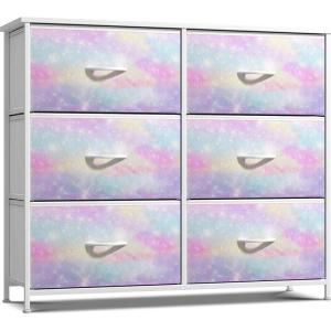 image:imageSorbus Kids Dresser with 8 Drawers  Storage Unit Organizer Chest for Clothes  Bedroom Kids Room Nursery amp Closet TieDye 315 x 12 x 328 DrawerRainbow Sparkle