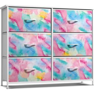 image:imageSorbus Kids Dresser with 8 Drawers  Storage Unit Organizer Chest for Clothes  Bedroom Kids Room Nursery amp Closet TieDye 315 x 12 x 328 DrawerWatercolor