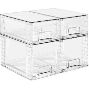 image:imageSorbus Stackable Clear Storage Drawers 6 Pack 2 Wide  4 Small PullOut Organizer Bins  Plastic Drawer Organizers for Bathroom Vanity Makeup Under Sink amp Countertop Organization2 Small  2 Medium